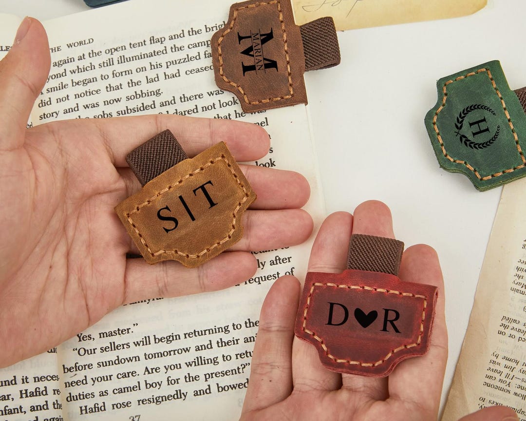Notebook Clip In. Bookmark Custom Leather Magnetic Bookmark With Pen Clip, Personalized Engraved ...