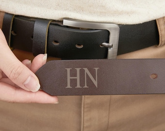 Custom Leather Belt for Dad, Engraved Belt for Him, Handmade Belt Gift for Husband, Boyfriend, Anniversary Gift, Fathers Day Gift, Men Belt