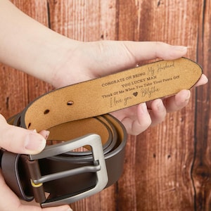 Custom Handmade Belts - Gifts for Husband - Anniversary Gifts - Engraved Belts - Groom Mens Gifts - Genuine Leather - Gifts for Men