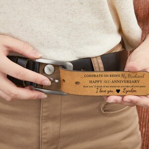 Anniversary Personalized Belt - Handmade custom belts for men, unique Father's Day gifts for dad, personalized leather,anniversary gifts