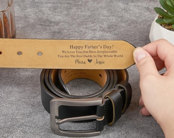 Cintura in pelle personalizzata per uomo / Regalo con incisione personalizzata / Cintura per anniversario fatta a mano / Regalo di San Valentino per il marito