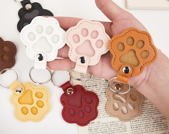 パーソナライズされたペットファーメモリアルキーホルダー｜犬猫の毛の記念品ホルダー｜刻印入りペットロスギフト｜ペットの毛のカプセルキーホルダー｜記念品ギフトレザー