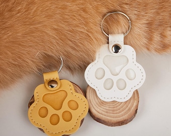 パーソナライズされたペットファーメモリアルキーホルダー｜犬猫の毛の記念品ホルダー｜刻印入りペットロスギフト｜ペットの毛のカプセルキーホルダー｜記念品ギフトレザー