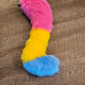 Pansexual pride fursuit tail