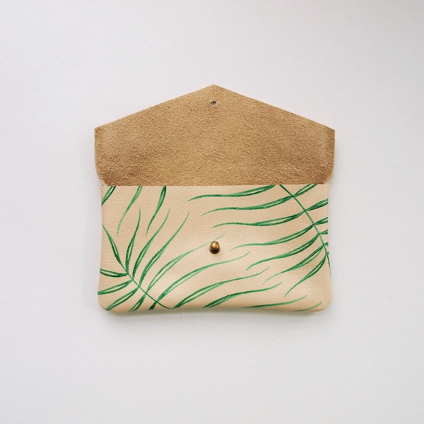 Wild Fern Leaf Leather Sunglasses Case