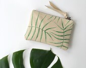 Wild Fern Leather Zipper Pouch