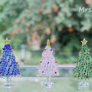 Handcraft Glass Christmas Tree, Glass Figurines, Collectible Glass Christmas Trees,Christmas Tree Decors,Glass Ornament,Special Holiday Gift