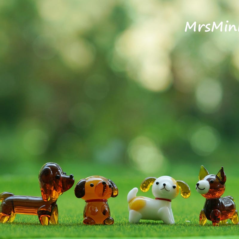 Glass Mini Poodle Figurines - Etsy