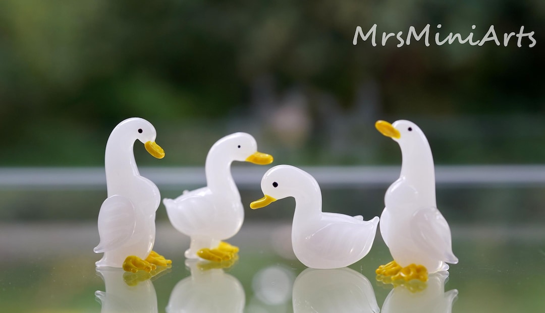 Mini Swans Handmade Glass Mini Swan: Holiday Decor, Dollhouse Miniature - Etsy