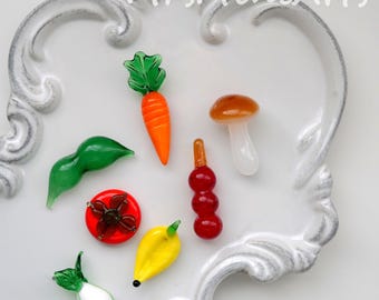Handmade Glass Vegetable&Fruit/Handcraft Collections/Christmas Gifts/Mini Fairy Garden Design/Vegetable miniature/Glass Sculpture Figurines