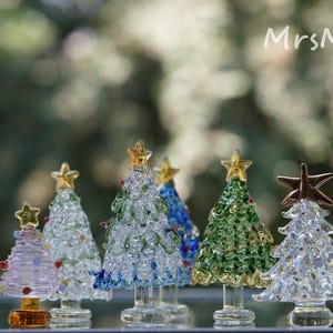 Handcraft Glass Christmas Tree, Glass Figurines, Collectible Glass Christmas Trees,Christmas Tree Decors,Glass Ornament,Special Holiday Gift