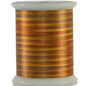 Fil polyester tournesol doré panaché - Fil à courtepointe et à coudre brillant - 500 m - Collection Fantastico