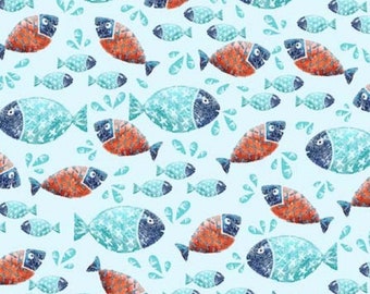 Snuggly Fabric Choose Your Cut Light Blue Whales Minky Michael Miller Polyester 58 wide SMZ7673-LBLU Ocean Soft