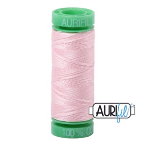 Cotton Thread -Aurifil Pale Pink  (#2410) - 40WT Small Spool - 164 Yards  cotton thread - quilting thread