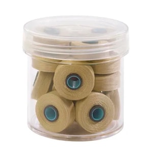 Pre-Wound Bobbins - Glide Cotton Bobbins Magna-Quilt - Style L - 74yds - 50 wt. Khaki Cotton Thread