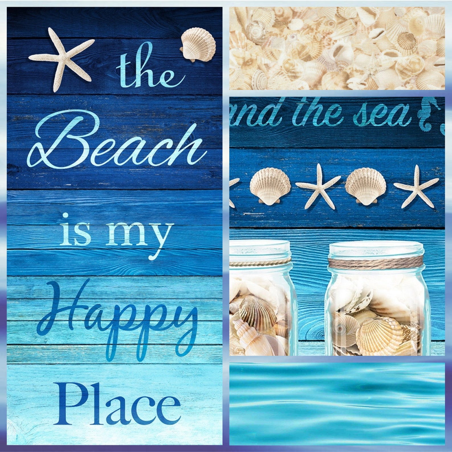 The Beach is My Happy Place Cotton Fabric Collection Choose Etsy