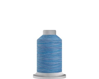 Glijdende mineraalblauwe bonte polyesterdraad: 1000 yds, quilten en naaien