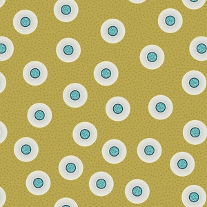 Green Flower Dots Cotton Fabric from Forme Collection - Floral Print - Choose Your Cut - Machine Washable - 100% Cotton - Continuous Yardage