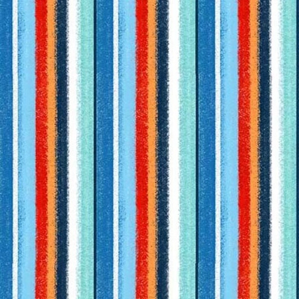 Beach Stripe - Portofino Waterfront Stripe DCX9672-MULTI-D  Beach Cotton Quilt Fabric ~   Ocean Beach Fabrics - Choose Your Cut