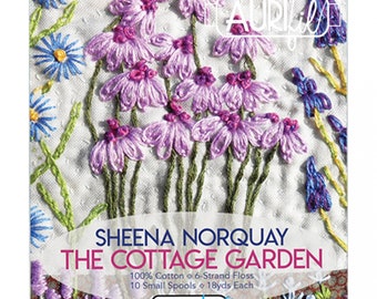 Embroidery Floss - Aurifil The Cottage Garden Floss - Sheena Norquay - 10 Pack - 16 strand floss - 18 yards per spool -cross stitch floss