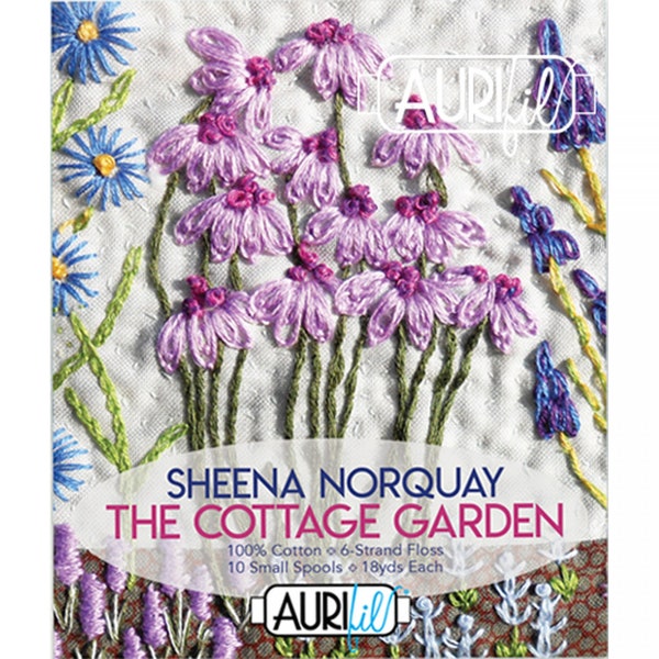 Embroidery Floss - Aurifil The Cottage Garden Floss - Sheena Norquay - 10 Pack - 16 strand floss - 18 yards per spool -cross stitch floss