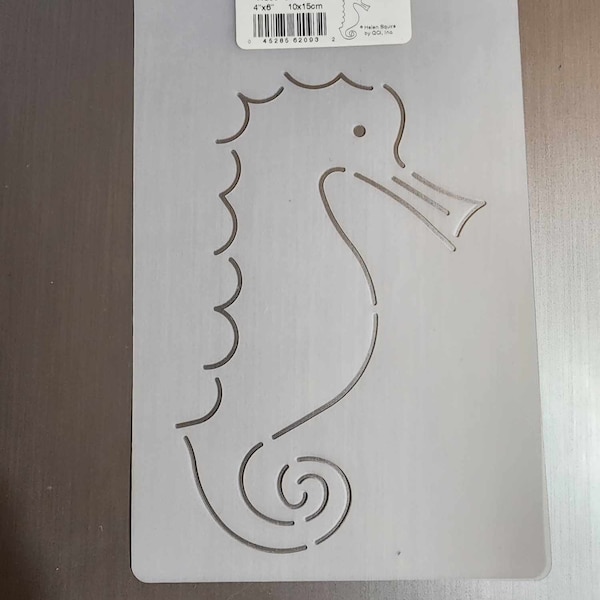 Seahorse 4 in x 6 in Quilting Stencil # HS93 - Mylar Craft Stencil - Quilt Marking Powder Stencil