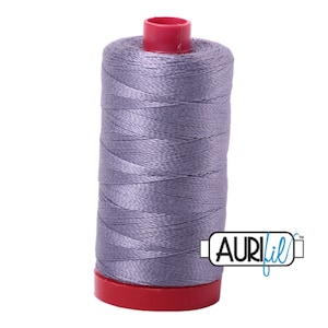 Cotton Thread -Aurifil Mako Cotton Solid 12 wt 356 yards Dusk Solid # A10012-6733 Thread - Quilting  - Sewing