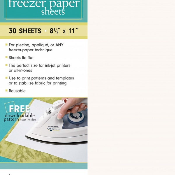 Quilters Congélateur Papier 8 1/2 x 11 30 par paquet # FP20107