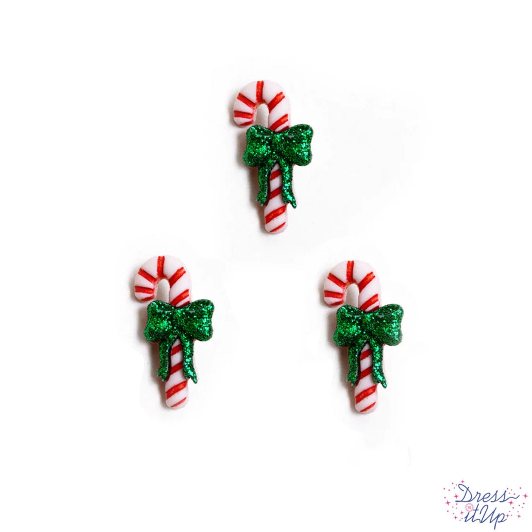 Candy Cane Buttons Left Candy Cane 11860 Holiday Buttons Etsy