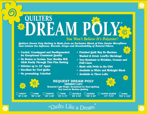 Quilters Dream Poly Request Low Loft Crib Size Quilt Batting