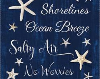 Beach Dreams Quilt Panel: Timeless Treasures Cotton Fabric (24 in x 43 in)