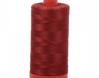 Cotton Thread -Aurifil Mako Cotton Thread Solid 50wt 1422yds Terracotta # A1050-2385 - quilt thread - 50 wt thread