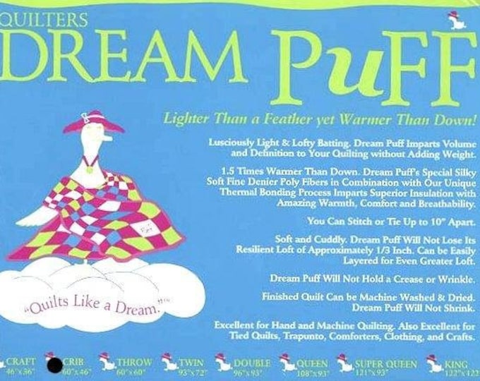 Quilters Dream Puff White Quilt Batting High Loft King Size Quilt