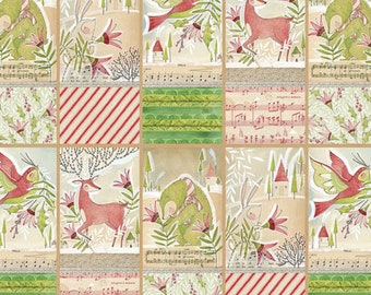 Christmas Fabric Panel - Quilt Panel -Joy Bringers Fabric Free Spirit Cotton Fabric PWCD007 - 24" x 44"
