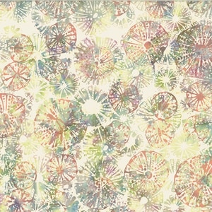 Vibrant Sea Urchin Batik Cotton Fabric for Quilting and Sewing - Choose Your Cut, 100% Cotton, Machine Washable and Dryable - Hoffman