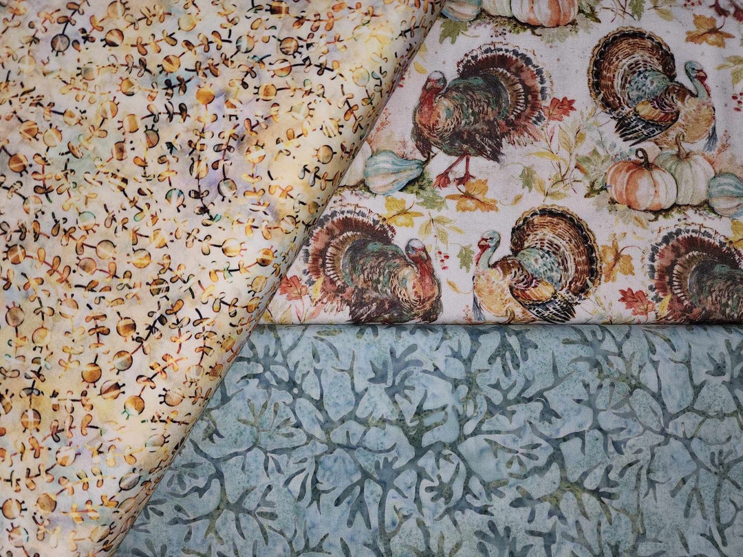 Turkey 3 Yard Quilt Kit Fabric Kitfall Turkeys and Companionscotton