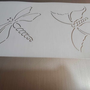 Plantilla para colcha con borde de libélula y mariposa, 5 pulgadas, n.° BJ78 - Plantilla para manualidades de Mylar - Plantilla para marcar colcha con polvo