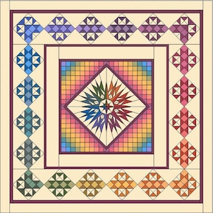 Hand Dyed Cotton Quilt Kit: Starr Designs New Hope Throw Size