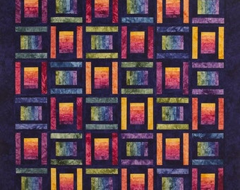 Quilt Kit - Starr Designs Hand Dyed Cotton Fabric Quilt Kit -Crib Size Dark Spoolin Around Quilting Sewing Crafting fabrics