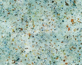 Aqua Fabric - Hoffman Forest Tales Aqua Speckled Cotton Quilt Fabric - Fabric for Sewing - Choose Your Cut