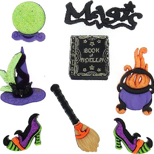 Witches Buttons - Witches Spell 7596 Dress It Up Buttons Halloween - Witch Buttons - Sewing - Embellishment