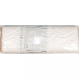 May include: A white, rectangular piece of fabric wrapped in plastic. The fabric is labeled "Cotton Batting for Fine Quilting".