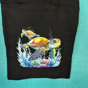 Canvas Tote Bag- Sea Turtle Tote Bag  -11 in x 14 in canvas market bag - book bag