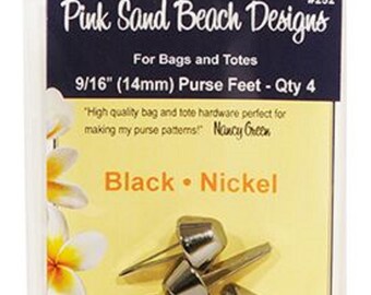Brushed Nickel Purse Feet: Bag Hardware (9/16in, 4pcs)
