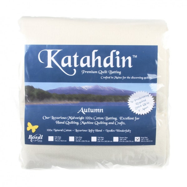 Bateo de edredón - Bateo de algodón - King Size Katahdin 100% Bateo de algodón - 120 in x 120 in - Acolchado - Elaboración - ¡ENVÍO GRATIS A EE. UU.!