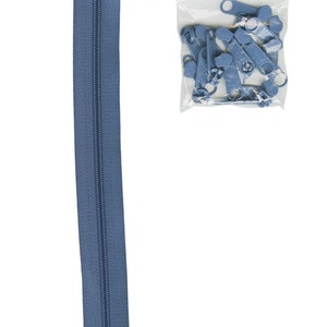 ByAnnie Country Blue Zipper by the Yard: 4.5 Nylon Coil, 16 XL Pulls