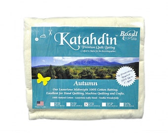 Quilt Batting - Cotton Batting - Twin Size Katahdin 100% Cotton batting - 72 in x 96 in - Quilting - Crafting -FREE US SHIPPING!