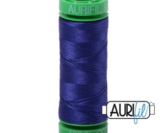 Fil de coton - Aurifil bleu violet (# 1200) - petite bobine de 40 WT - fil de coton de 164 mètres - fil à courtepointe