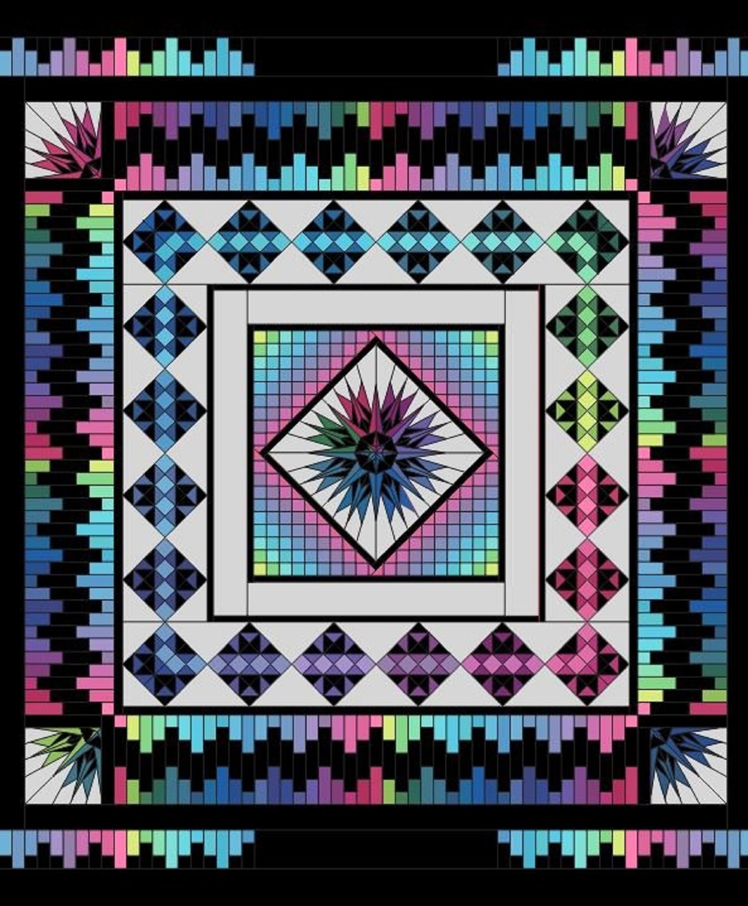 Hand Dyed Cotton Fabric Quilt Kit: Starr Designs Joy Queen Size