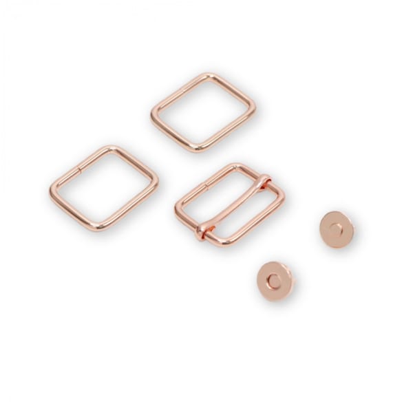 Purse - Tote Hardware - Sallie Tomato - Level 2 Basic Hardware Kit 1 inch  # STS247- Choose Rose Gold - Gunmetal Grey - Gold finish